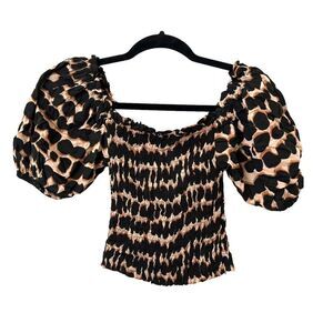 BEACHGOLD Joan Puff Sleeve Crop Top NWT Sz S